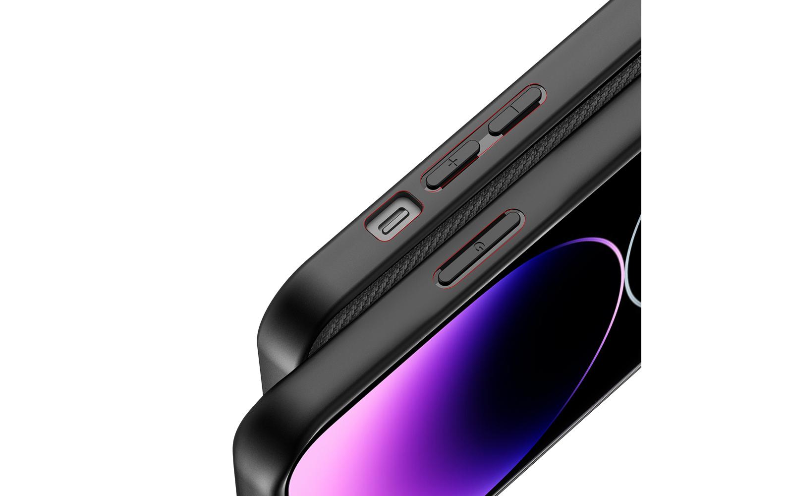nevox StyleShell Nylo Backcover – für Apple iPhone 15 Pro Max, Nylon+PC+TPU, schwarz