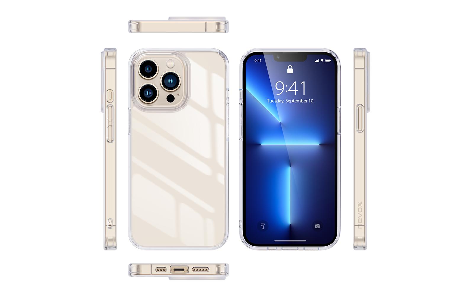 nevox StyleShell SHOCKFlex – Backcover – für Apple iPhone 15 Pro, PC+TPU, Transparent