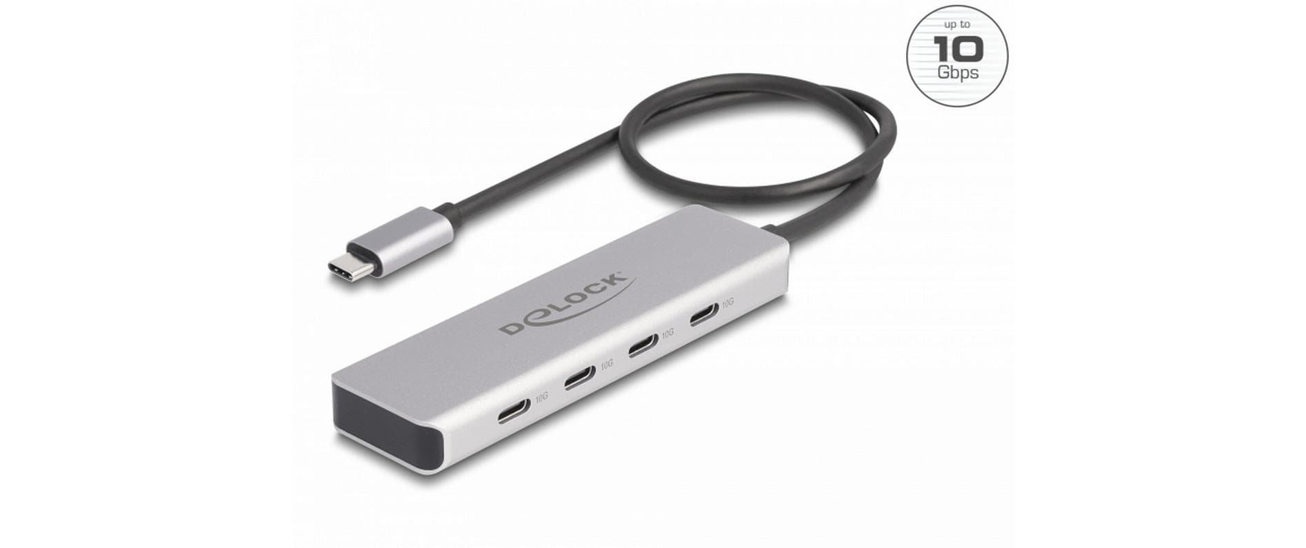 DeLOCK USB-Hub – 4× USB-C (10 Gbit/s), für Windows/Mac/ChromeOS