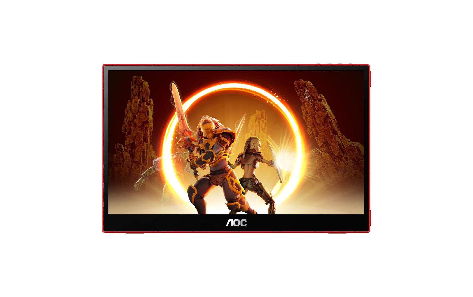 AOC 16G3 – Tragbarer Monitor, 15,6", IPS, 144 Hz, 250 cd/m², USB-C, FreeSync, VESA 50 × 50, Rot