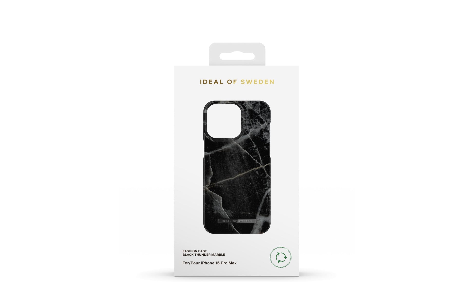 Ideal of Sweden – Backcover – für Apple iPhone 15 Pro Max – Black Thunder Marble – Polyester
