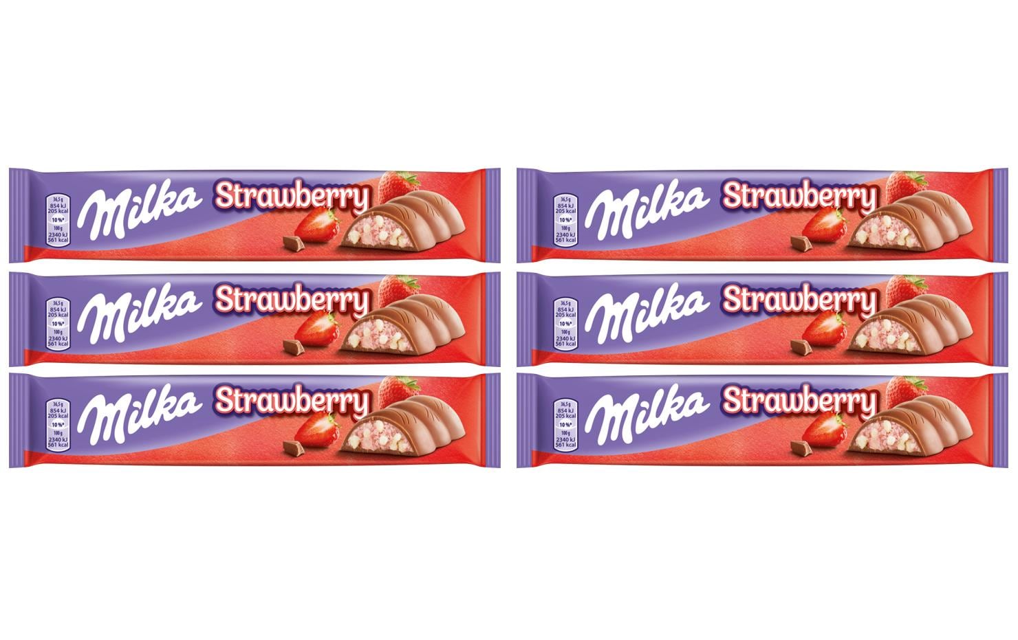 Milka KIT Schokoriegel – Erdbeere – 6 × 36,5 g