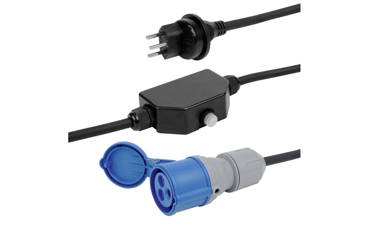 Steffen Verlängerungskabel – CEE 16-3–T11, 3 m, IP44/IP55, 1,5 mm², Schwarz