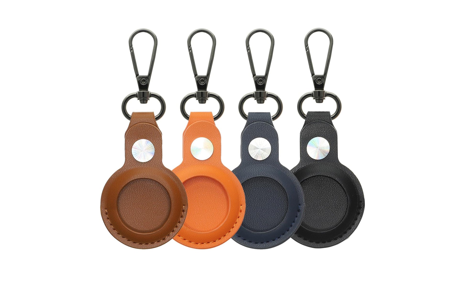 4smarts AirTag-Schlüsselanhänger für Apple AirTag, SkyTag Slim – Kunstleder/Metall, Mehrfarbig, 4er-Pack