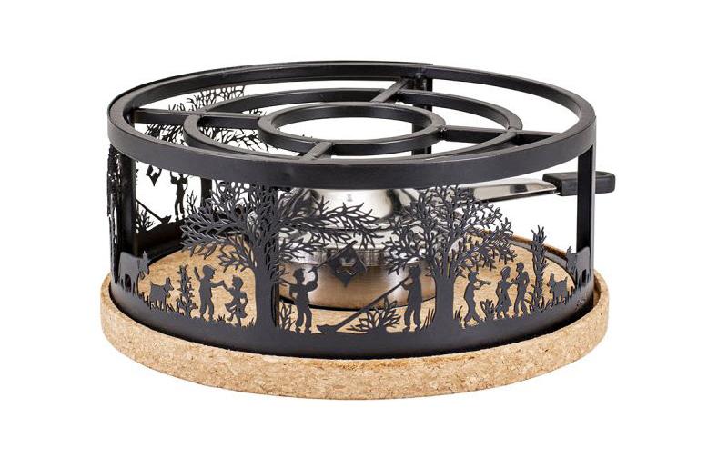 Kadastar Bergchilbi – Rechaud Ø 22 cm, Edelstahl/Kork, mit Pastenbrenner, schwarz