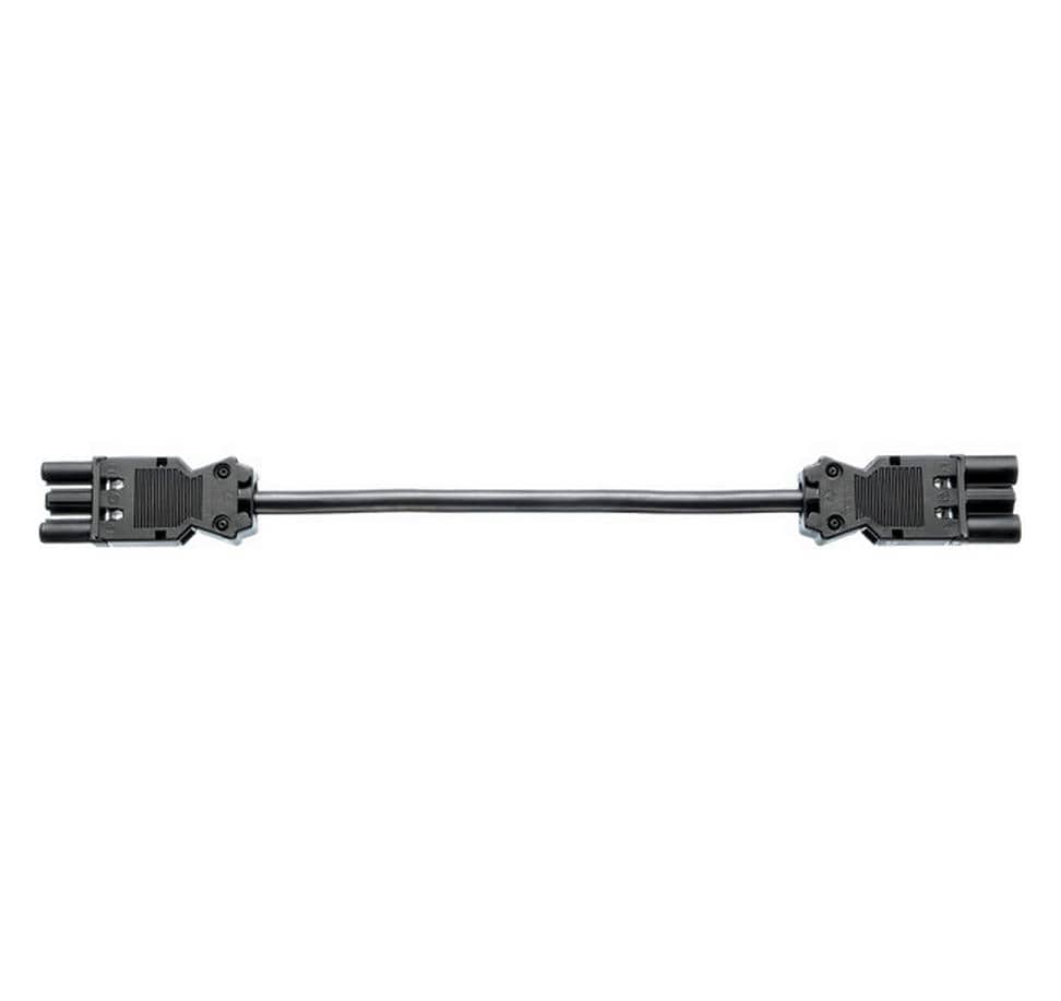 Bachmann Verlängerungskabel – GST18I3–GST18I3, 0,3 m, 16 A, 3×1,5 mm², schwarz