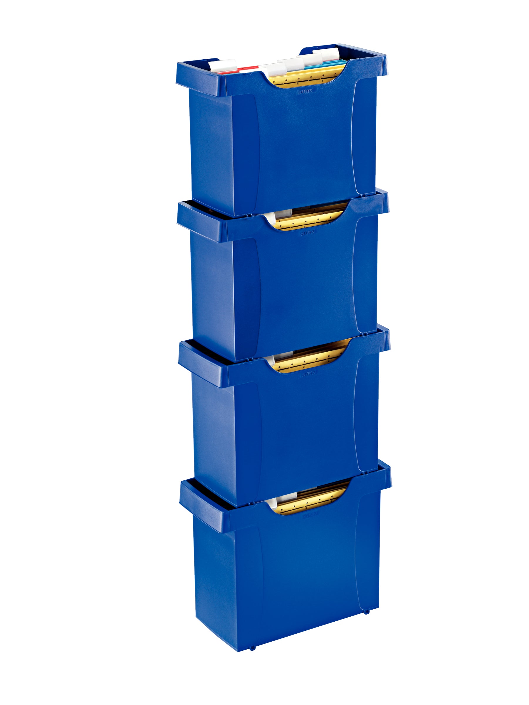 Leitz Mini-Aktei Aufbewahrungsbox B 395 × H 273 × T 170 mm – für A4, 20 Hängemappen, stapelbar, blau