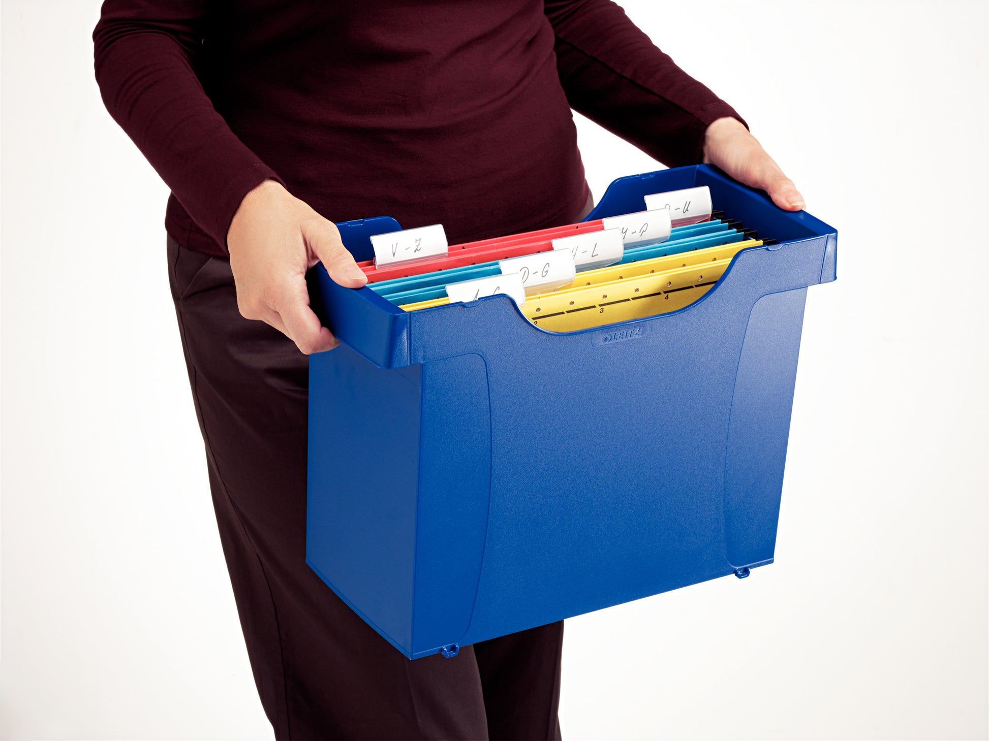 Leitz Mini-Aktei Aufbewahrungsbox B 395 × H 273 × T 170 mm – für A4, 20 Hängemappen, stapelbar, blau