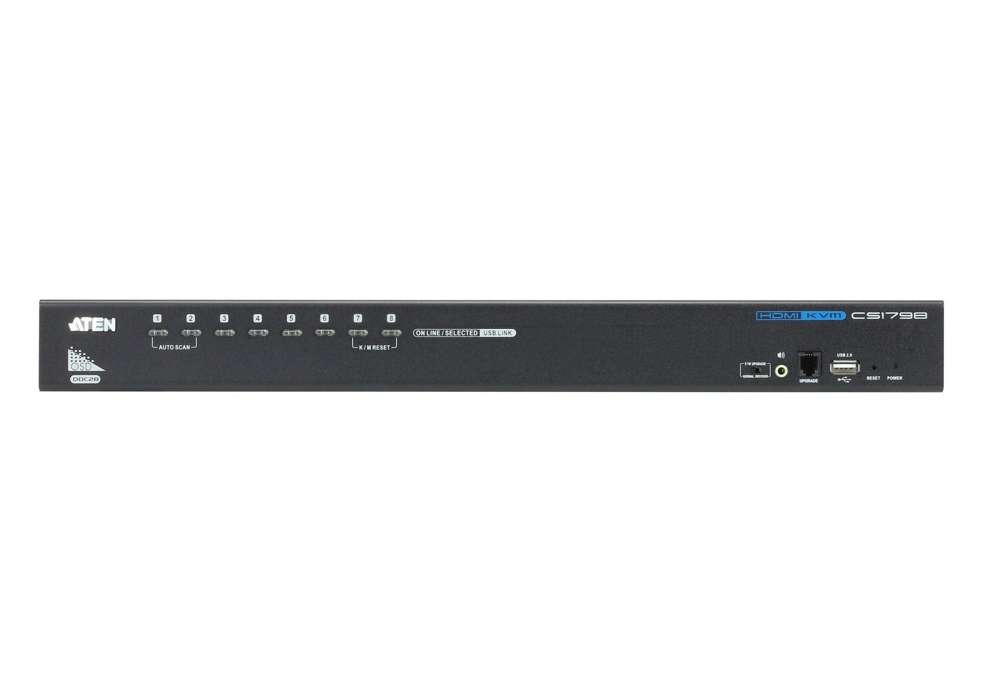 ATEN CS1798 – KVM-Switch, HDMI/USB 2.0, 1920 × 1200 (WUXGA), 8-Port, 1U Rack, HDCP, für Windows, Linux, Mac