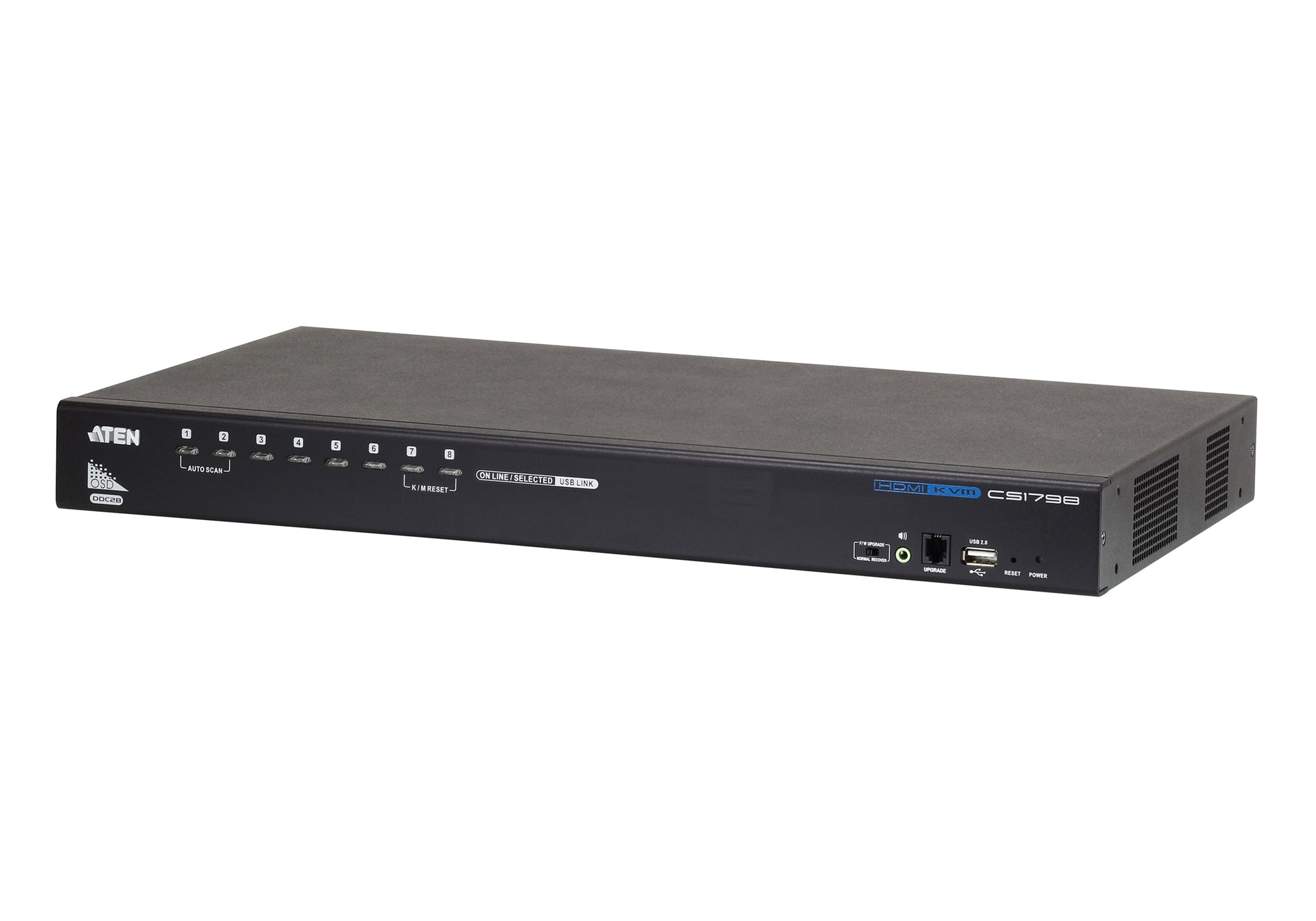 ATEN CS1798 – KVM-Switch, HDMI/USB 2.0, 1920 × 1200 (WUXGA), 8-Port, 1U Rack, HDCP, für Windows, Linux, Mac