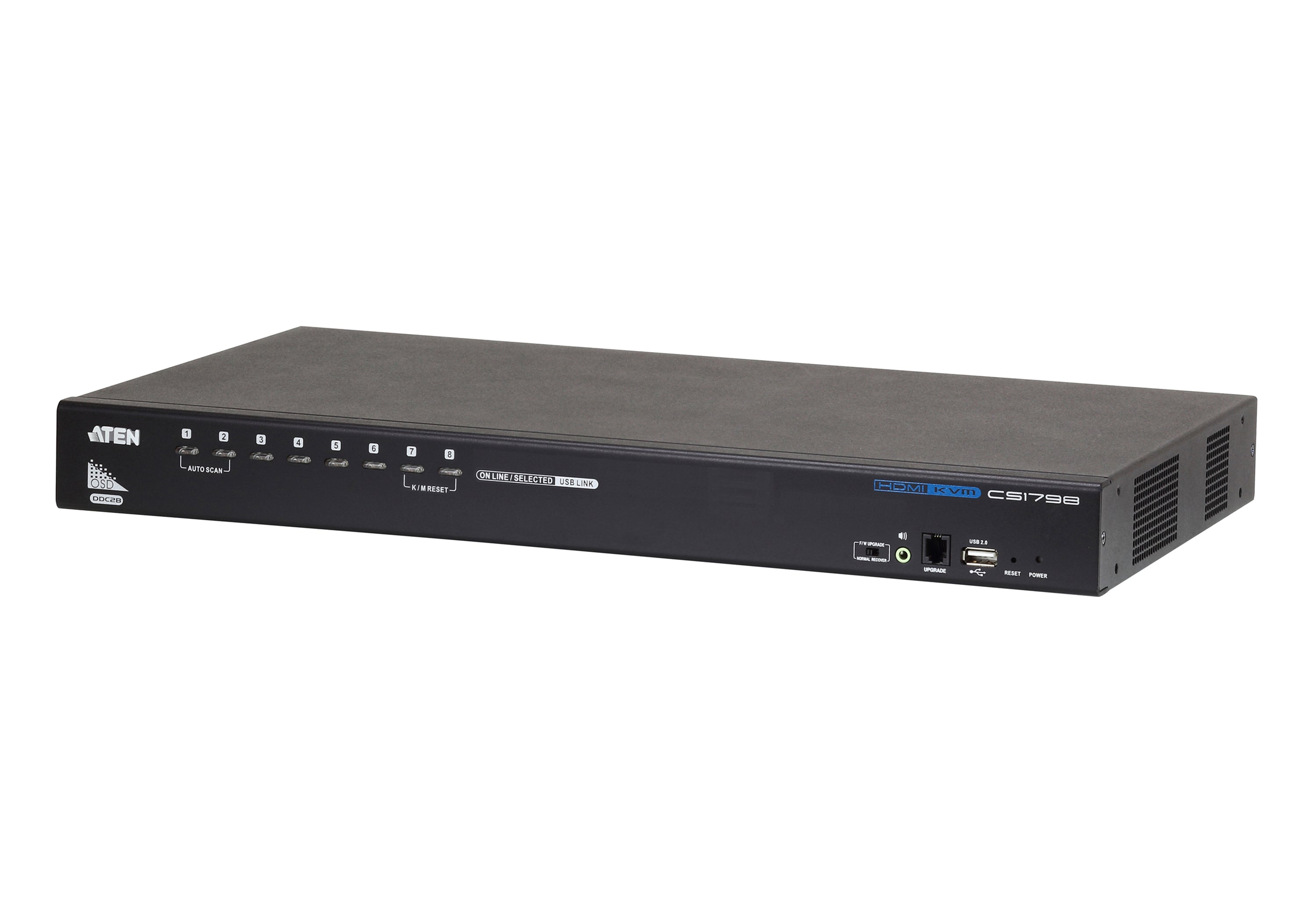 ATEN CS1798 – KVM-Switch, HDMI/USB 2.0, 1920 × 1200 (WUXGA), 8-Port, 1U Rack, HDCP, für Windows, Linux, Mac