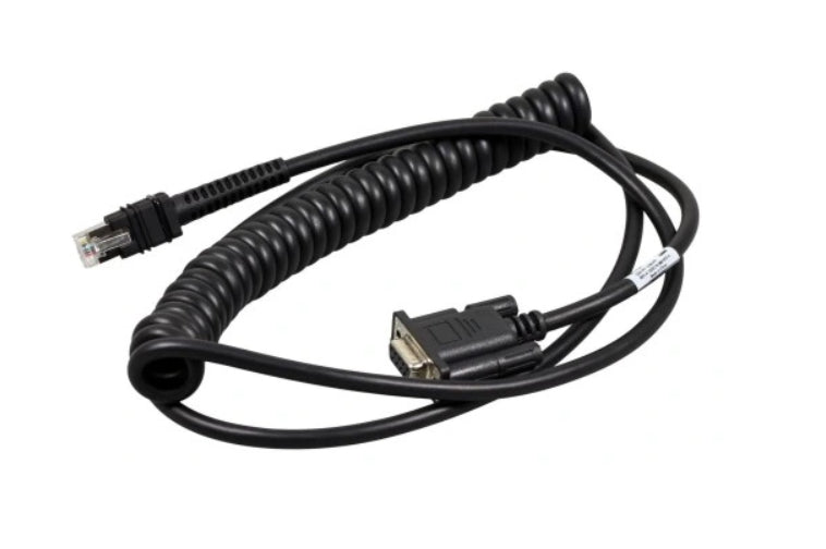 Zebra RS-232-Kabel – DB9-Stecker, TXD auf Pin 2, Power Pin 9, spiralförmig – 2,8 m
