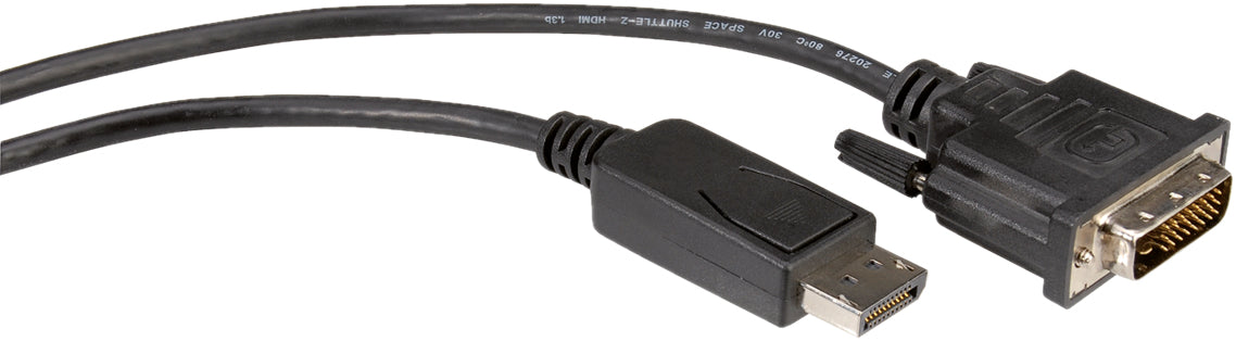 ROLINE DisplayPort auf DVI Kabel DP 1.1 1080p 60 Hz – 1 m – verriegelbar