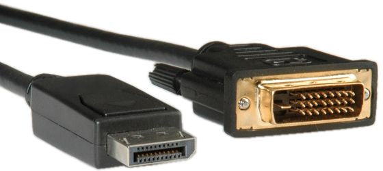ROLINE DisplayPort auf DVI Kabel DP 1.1 1080p 60 Hz – 1 m – verriegelbar