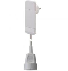 Bachmann Verlängerungskabel – Schuko (CEE 7/7)–Schuko (CEE 7/3), 3 m, 3×1,5 mm², Flachwinkelstecker, Weiss