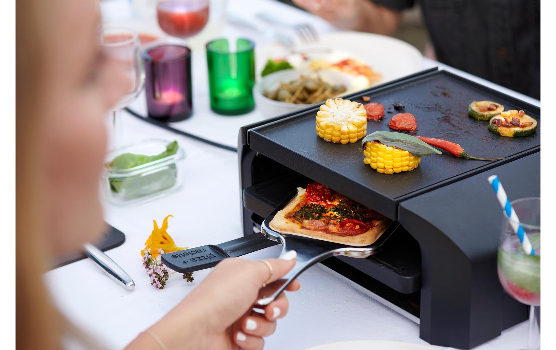 Stöckli Tonpfännchen-Set – Ø 10,5 cm, Keramik – für PizzaGrill, 4 Stk.