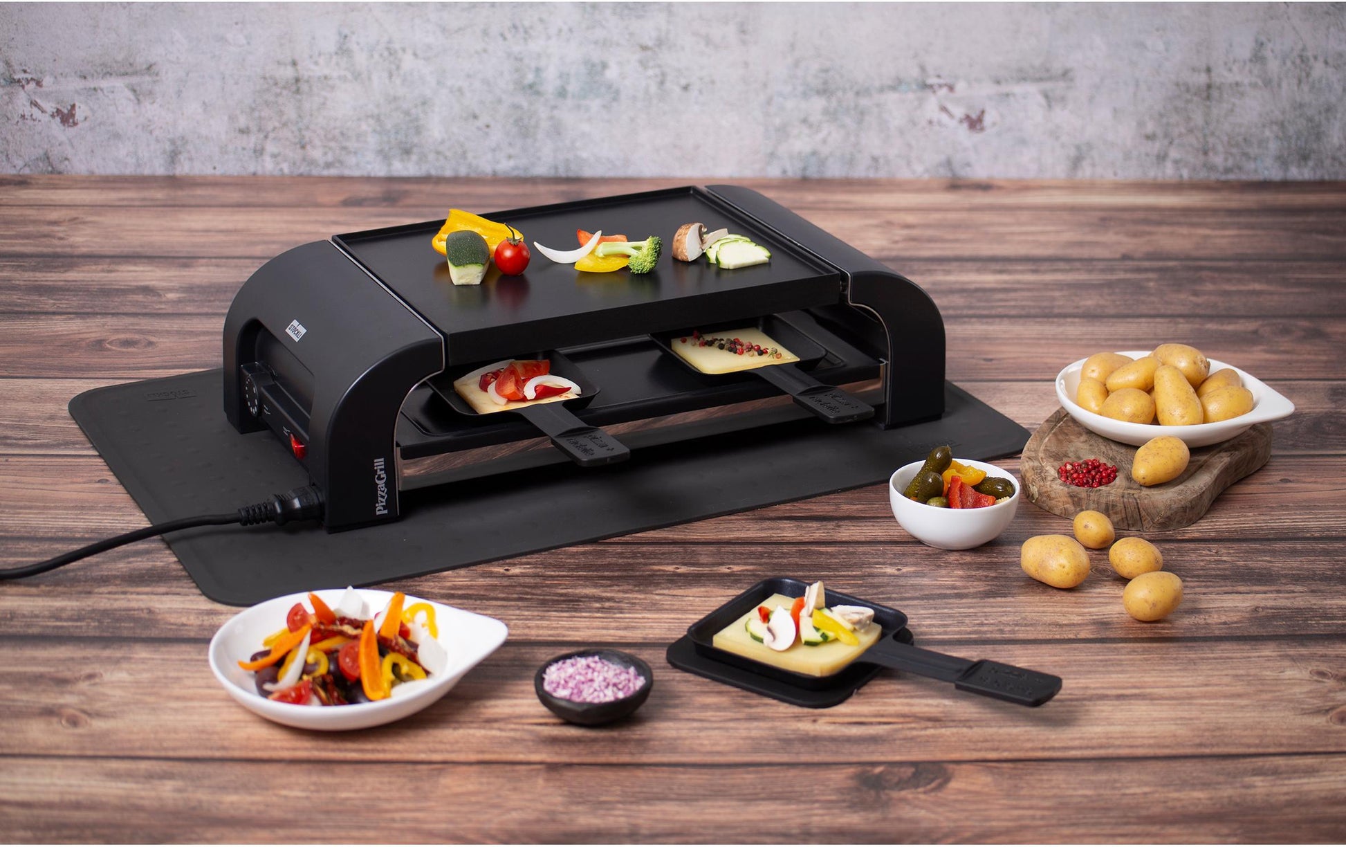 Stöckli Silikonauflage PizzaGrill – 62 × 40 cm, Anthrazit – für for8, Genesis, Party (Auswahl)
