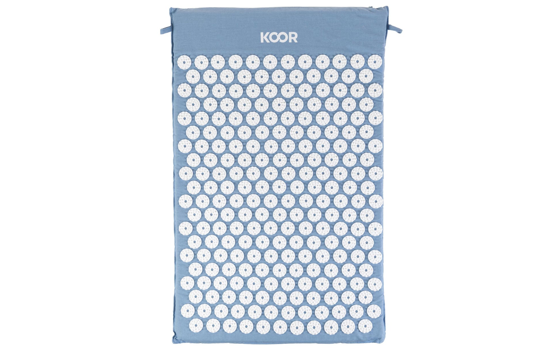 KOOR Akupressurmatte mit Kissen – Shiatsu – Matte 42 × 66 cm, Kissen 39 × 10 cm – Blau
