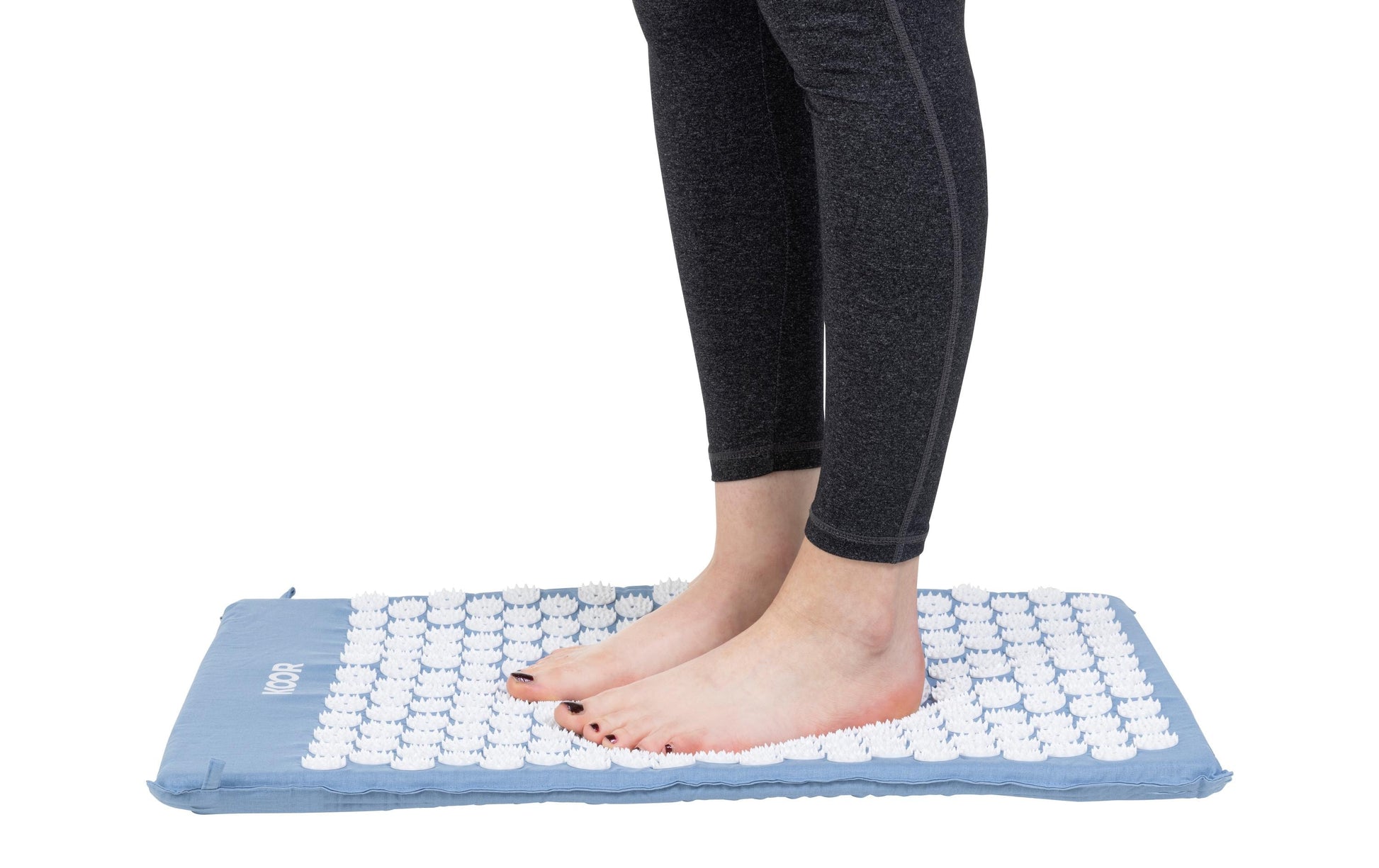 KOOR Akupressurmatte mit Kissen – Shiatsu – Matte 42 × 66 cm, Kissen 39 × 10 cm – Blau