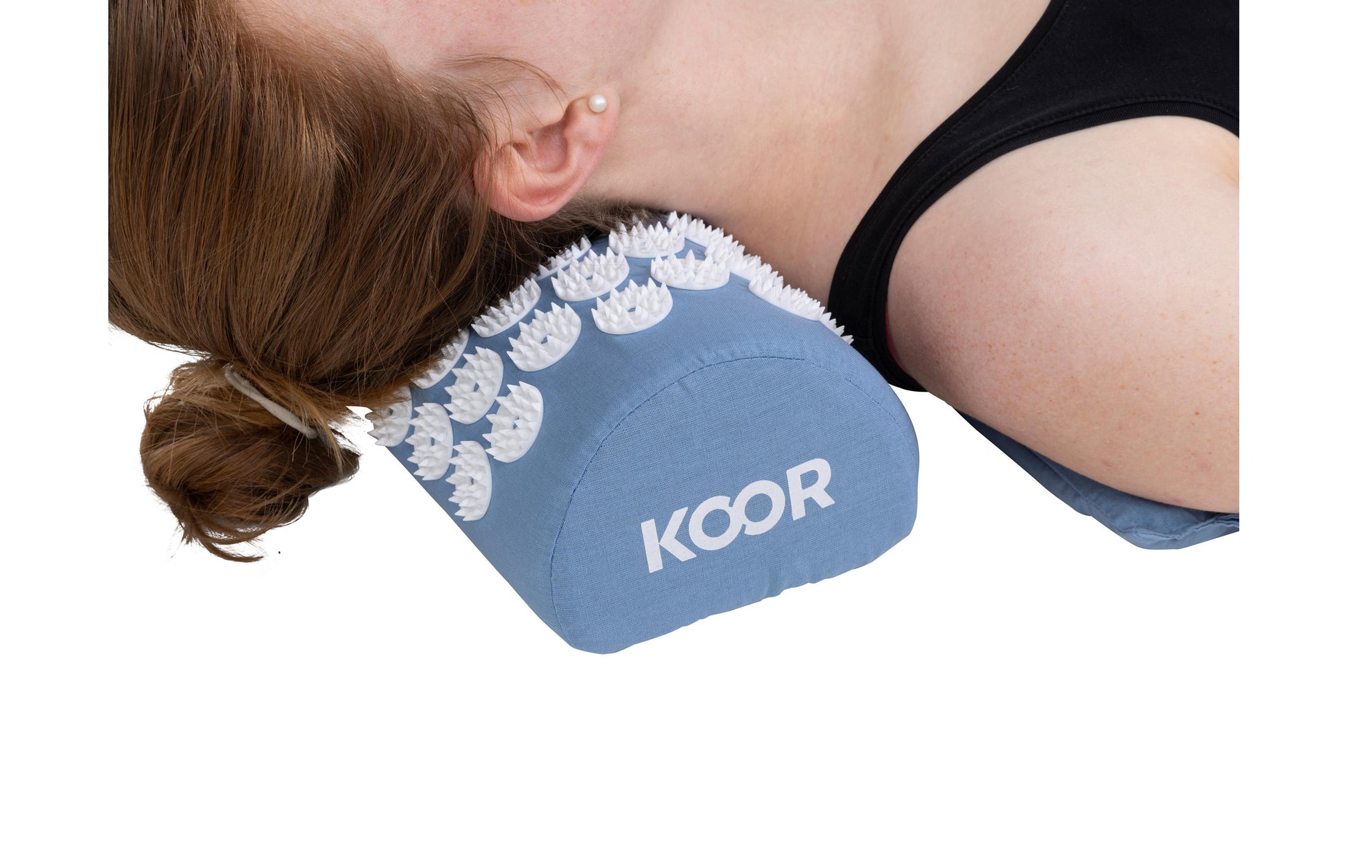 KOOR Akupressurmatte mit Kissen – Shiatsu – Matte 42 × 66 cm, Kissen 39 × 10 cm – Blau