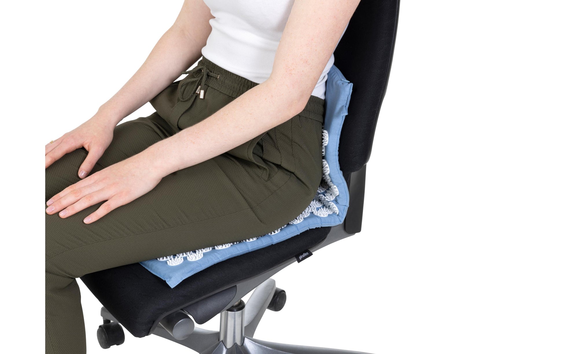 KOOR Akupressurmatte mit Kissen – Shiatsu – Matte 42 × 66 cm, Kissen 39 × 10 cm – Blau