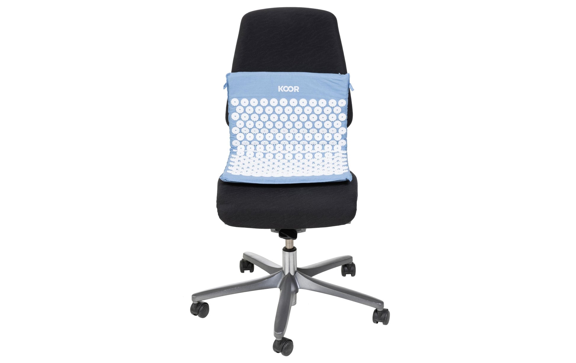 KOOR Akupressurmatte mit Kissen – Shiatsu – Matte 42 × 66 cm, Kissen 39 × 10 cm – Blau