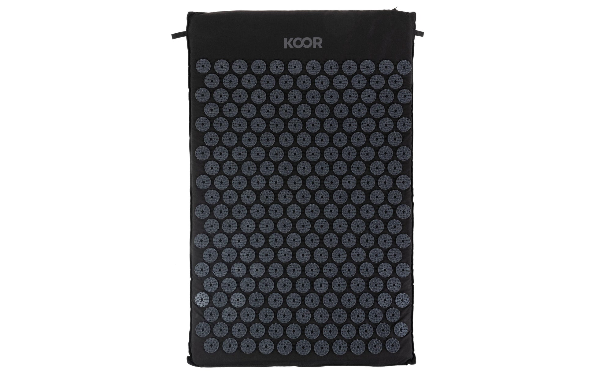 KOOR Akupressurmatte mit Kissen – Shiatsu – Matte 42 × 66 cm, Kissen 39 × 10 cm –  – Schwarz