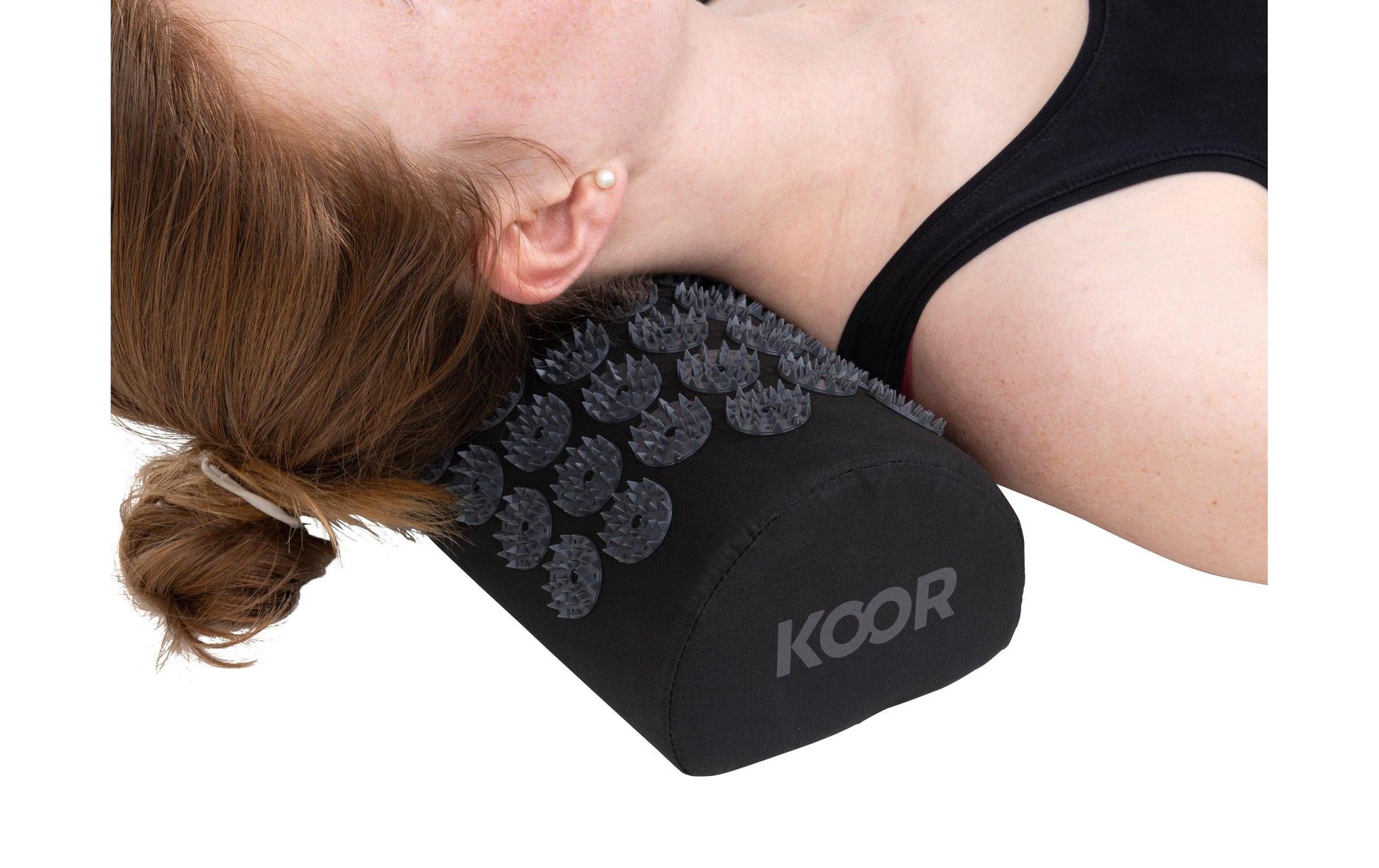 KOOR Akupressurmatte mit Kissen – Shiatsu – Matte 42 × 66 cm, Kissen 39 × 10 cm –  – Schwarz