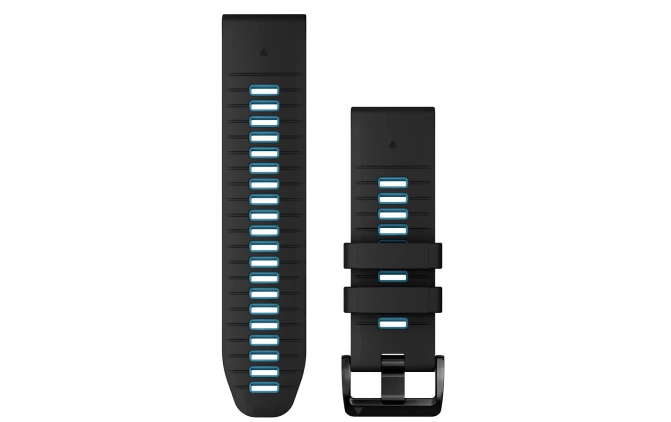 Garmin fenix 7X 26 mm – Silikon, Schwarz/Blau, für Garmin fēnix, epix, Descent
