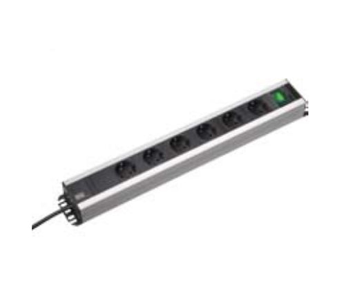 Bachmann Steckdosenleiste – 6×Schuko (Typ E/F), 2,0 m Kabel, Schalter, IP20