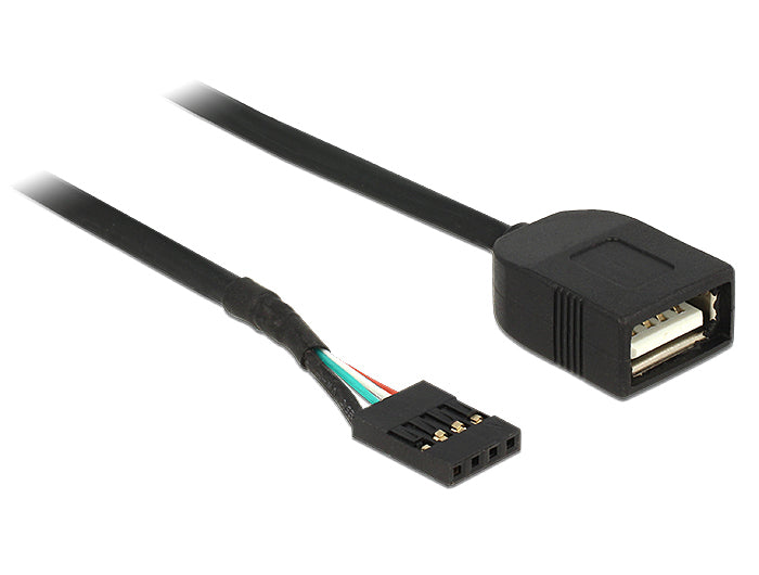 DeLOCK USB-Pinheader-auf-USB-A-Kabel – USB 2.0 (480 Mbit/s) – 0,4 m – Schwarz