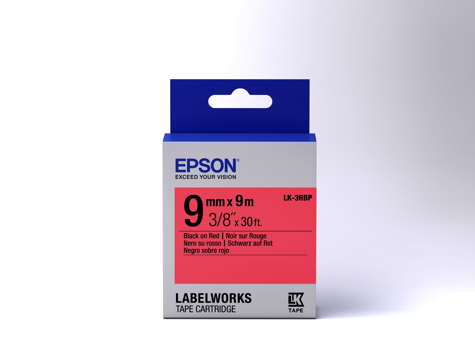 Epson Schriftband – 9 mm × 9 m, rot – LK-3RBP