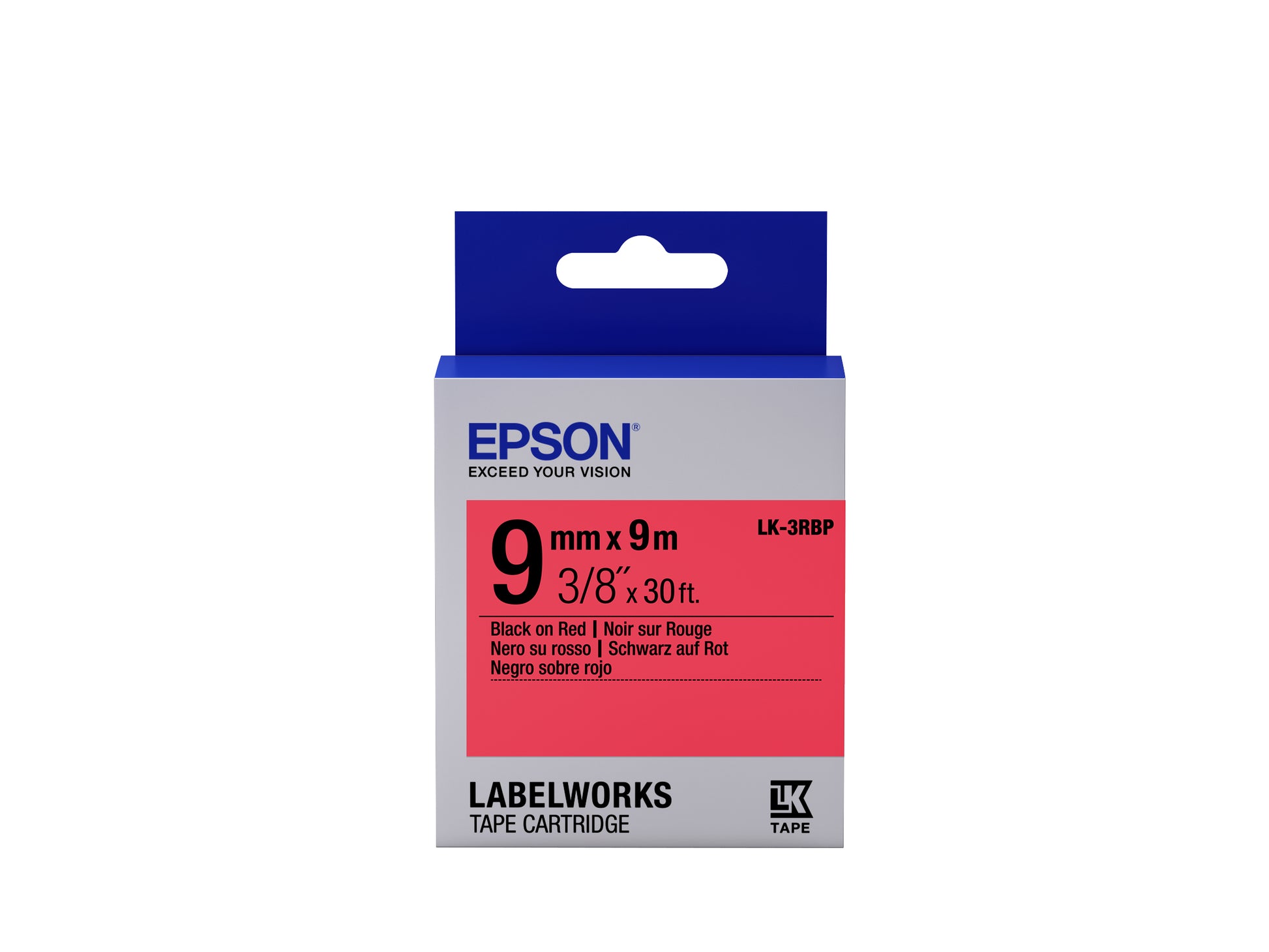Epson Schriftband – 9 mm × 9 m, rot – LK-3RBP