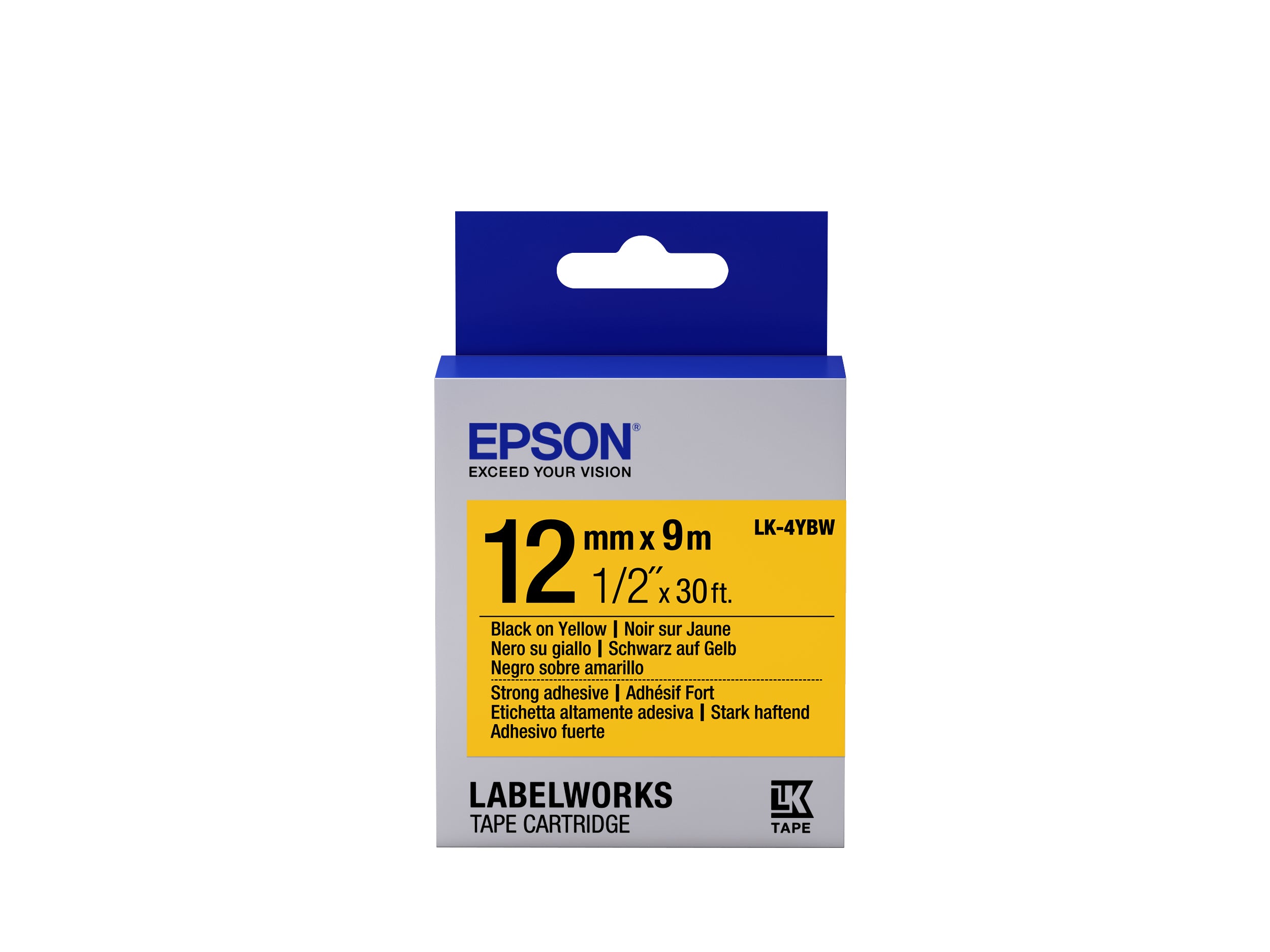 Epson Schriftband – 12 mm × 9 m, gelb, schwarz – LK-4YBW