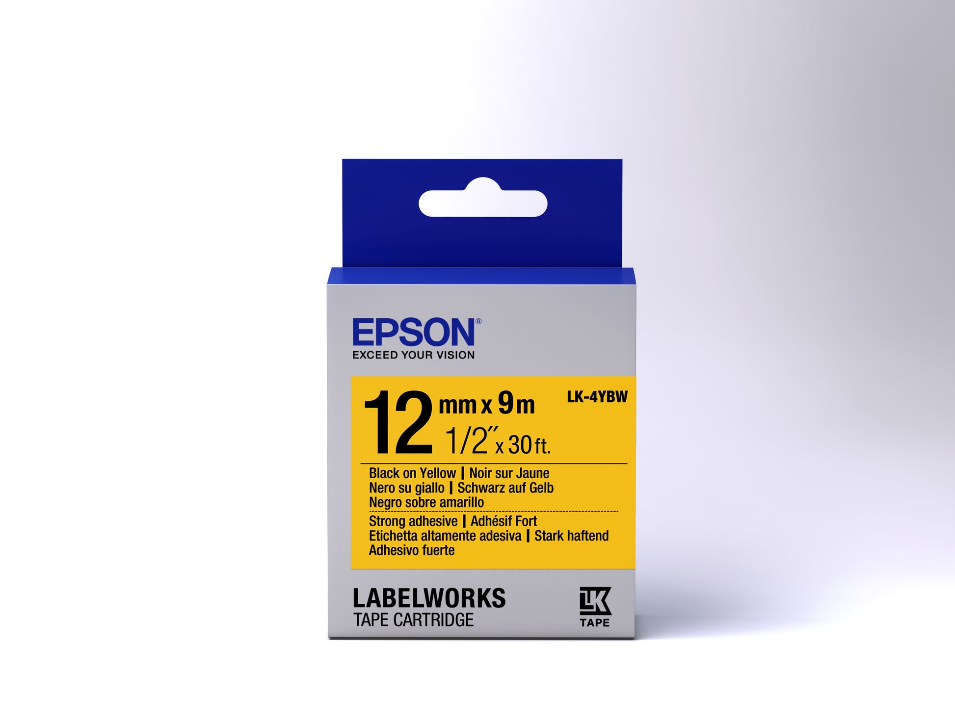 Epson Schriftband – 12 mm × 9 m, gelb, schwarz – LK-4YBW