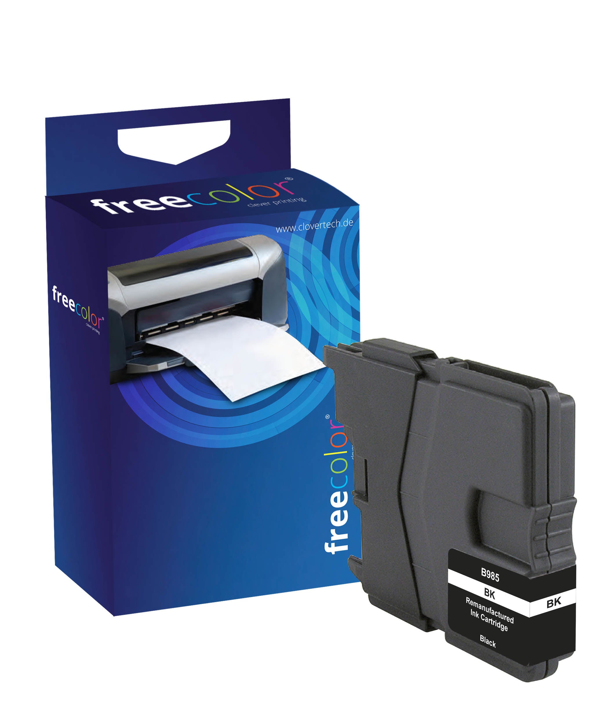 Freecolor LC-985BK Schwarz Tintenpatrone (Kompatibel) – für Brother MFC-J/DCP-J