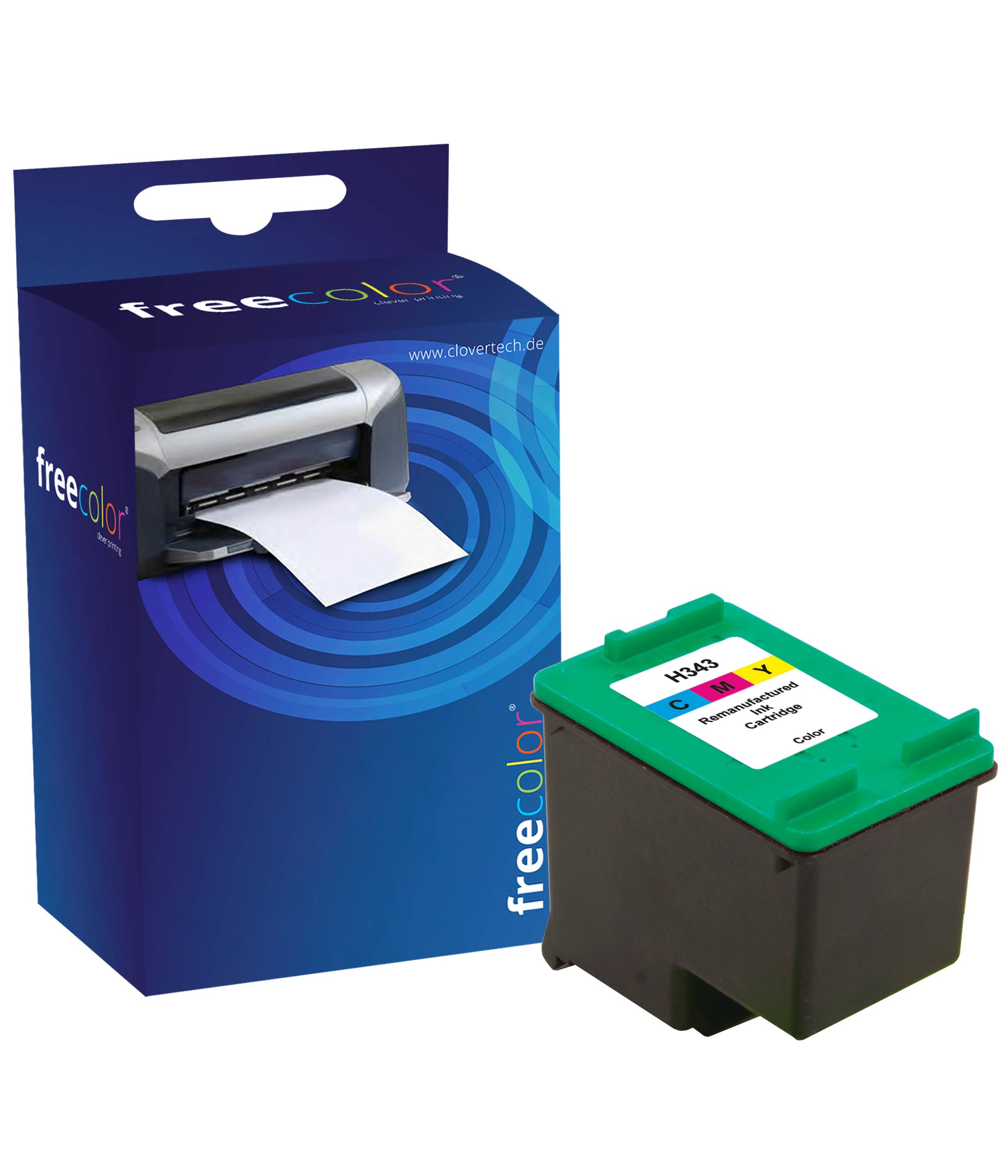 Freecolor 343 Dreifarbig Tintenpatrone (Kompatibel) – 505 Seiten – für HP PhotoSmart, DeskJet, OfficeJet …