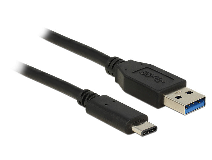 DeLOCK USB-A auf USB-C Kabel – USB 3.2 Gen 2 (10 Gbit/s) – 1 m – Schwarz