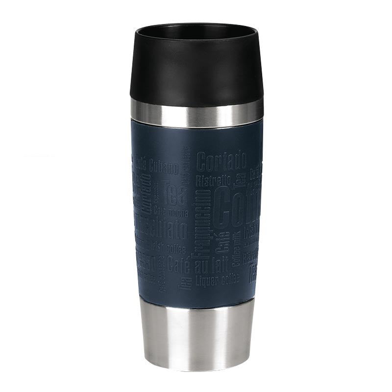 EMSA Travel Mug Thermobecher 360 ml – doppelwandig, Druckknopfdeckel, Edelstahl