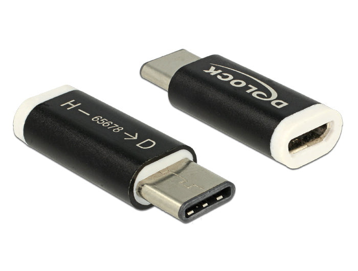 DeLOCK 65678 Adapter USB-C zu Micro-B – USB 2.0 (480 Mbit/s), für USB 2.0 Geräte