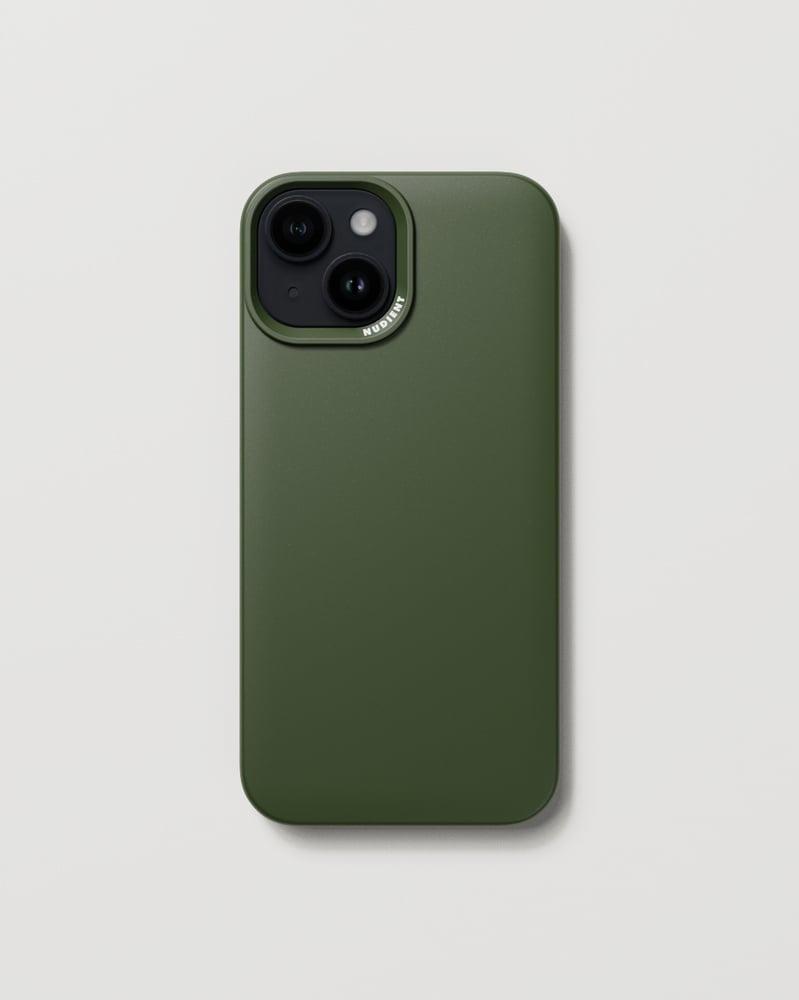 Nudient Thin – Rückcover – für Apple iPhone 15 – MagSafe, Recycling-Kunststoff, Pine Green