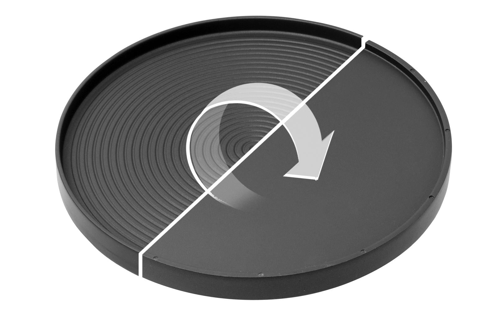 Stöckli Grill- und Crêpeplatte – Ø 24 cm, 2,2 cm, Aluminiumguss, Schwarz – für Marroniofen