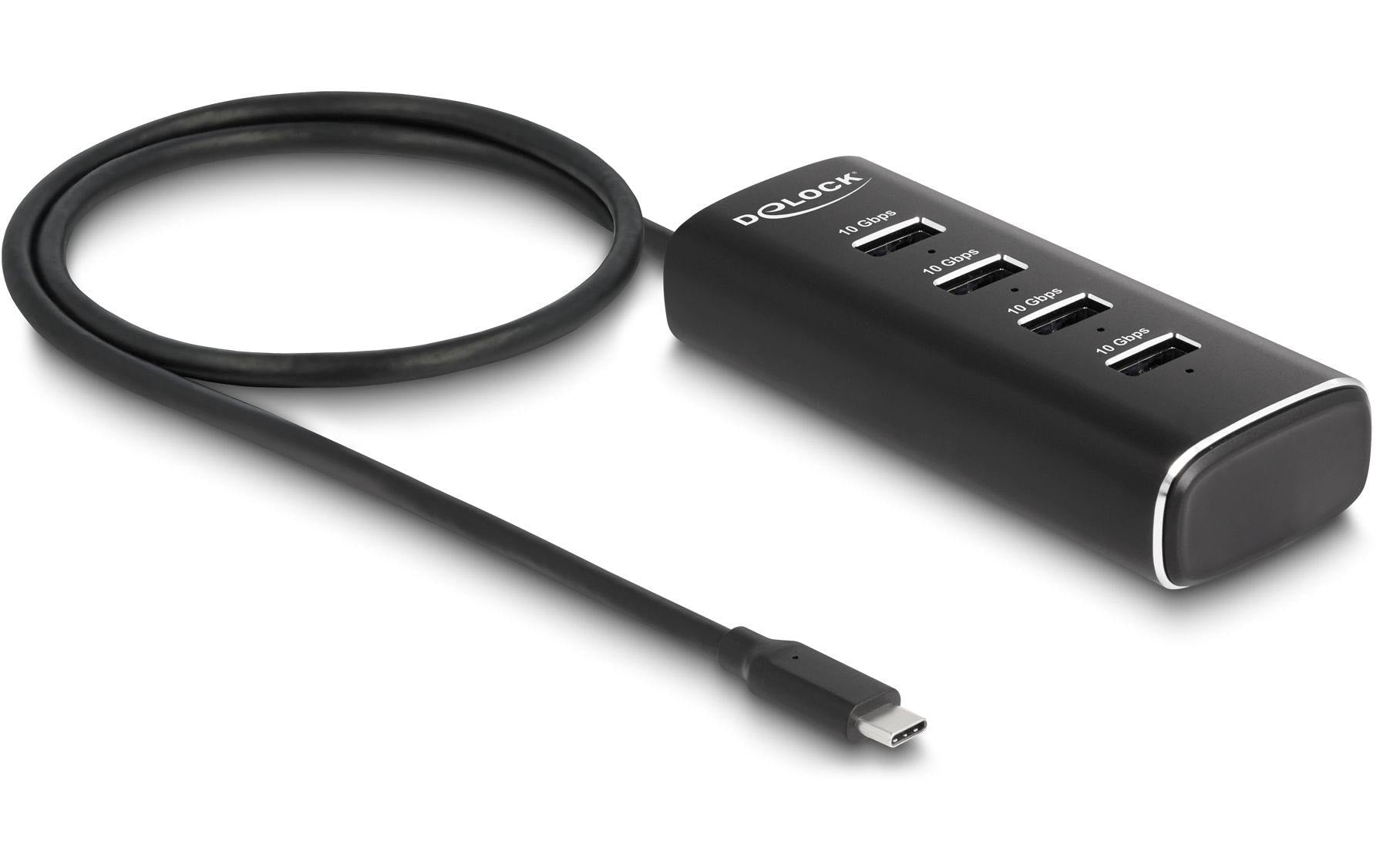DeLOCK USB-Hub – USB-C, 4× USB-A, 1× USB-C, 10 Gbit/s, für Windows/Mac/ChromeOS