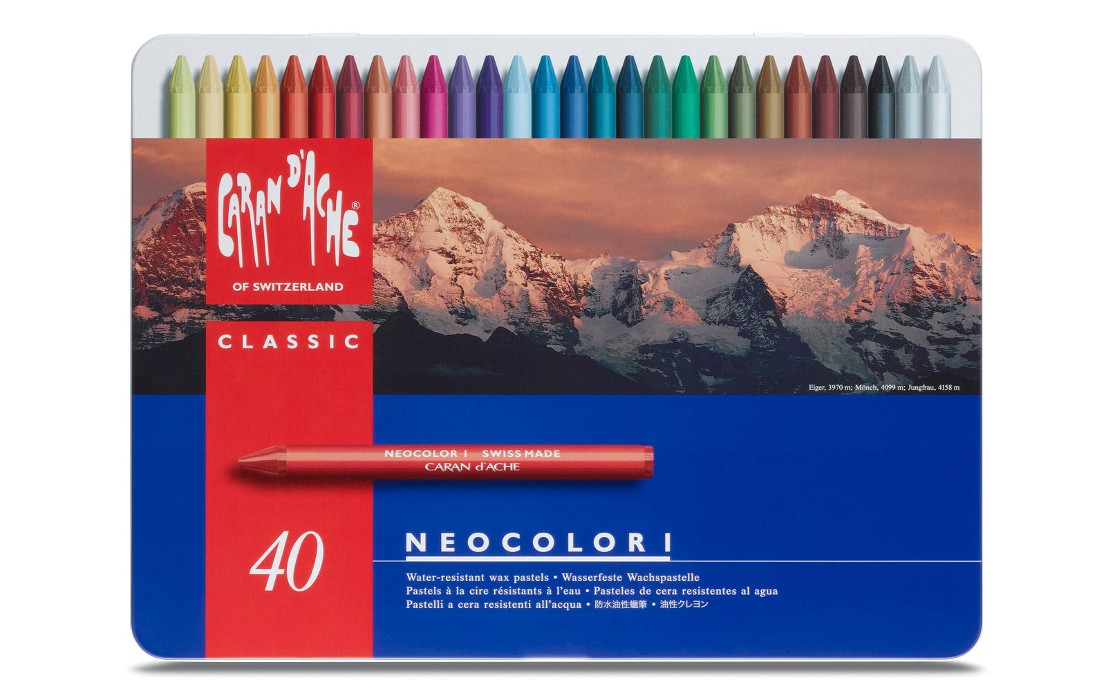 Caran d-Ache Wachsmalstifte – Neocolor 1, Ø 8,65 mm, 40er Set