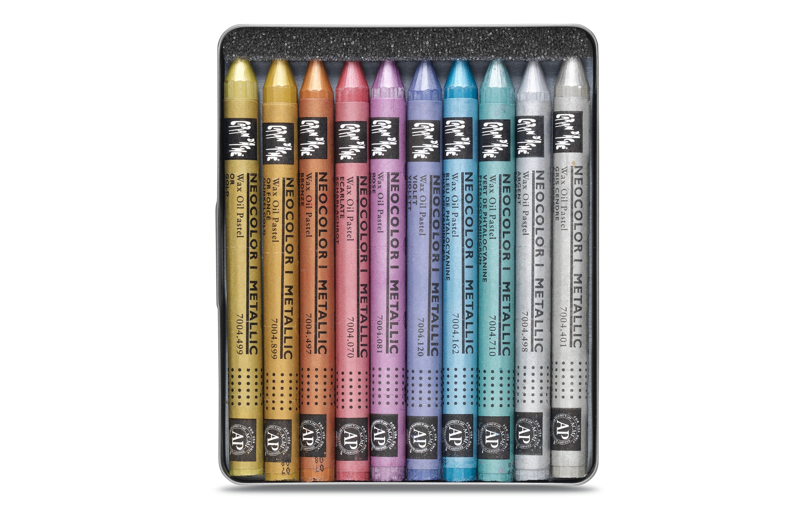 Caran d-Ache Caran d'Ache Neocolor I Ölbasierte Farbstifte-Set – 10 Farben, Mine Ø 8,6 mm, Metallschachtel