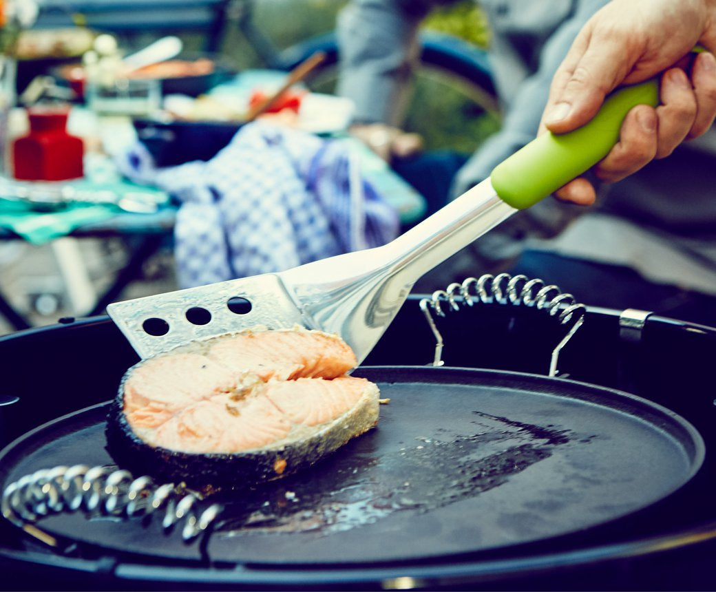 OUTDOORCHEF 2-teiliges Grillbesteck-Set, Edelstahl, Grün, spülmaschinenfest
