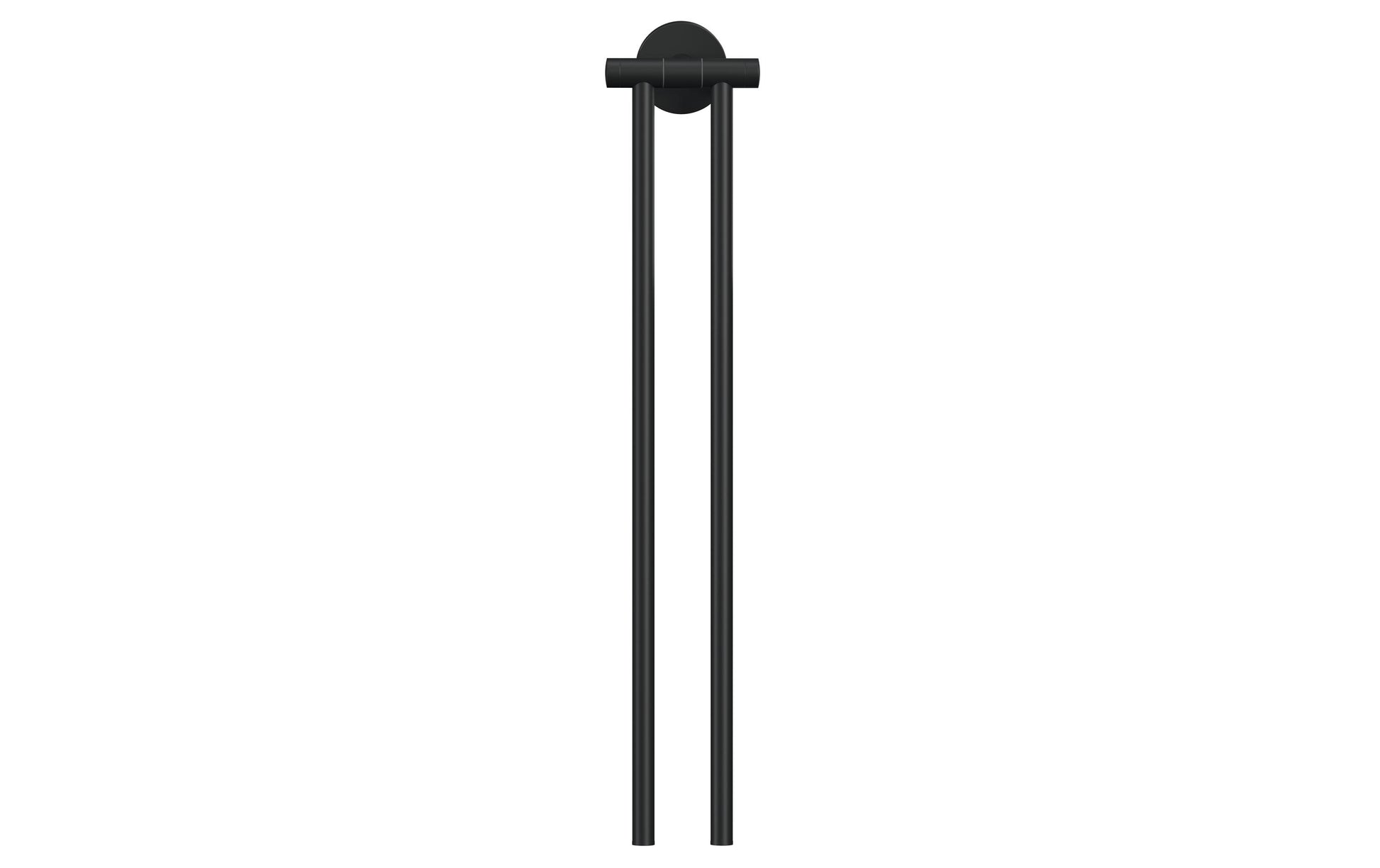TESA MOON Handtuchhalter – 2-armig, Wandmontage – 45,6 cm Breite – Schwarz – Metall