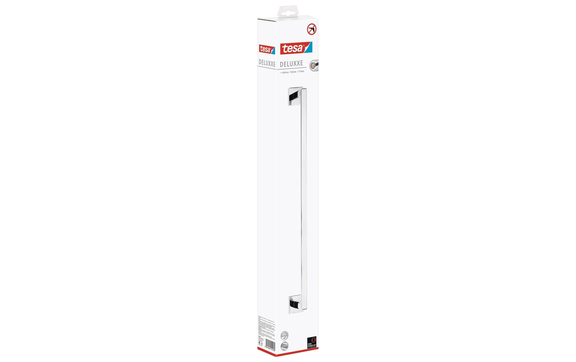 TESA DELUXXE Handtuchstange – Bohren – 63 cm Breite – Chrom – Metall