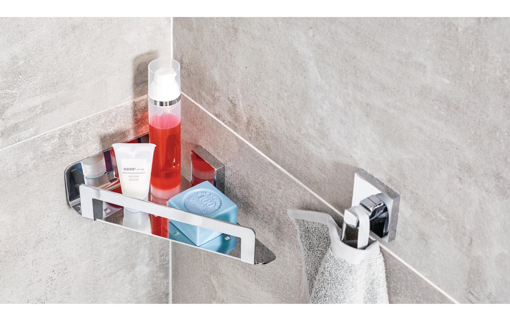 TESA Seifenhalter (Wand) DELUXXE – Metall, Wandmontiert, 22×15×5,5 cm, Chrom
