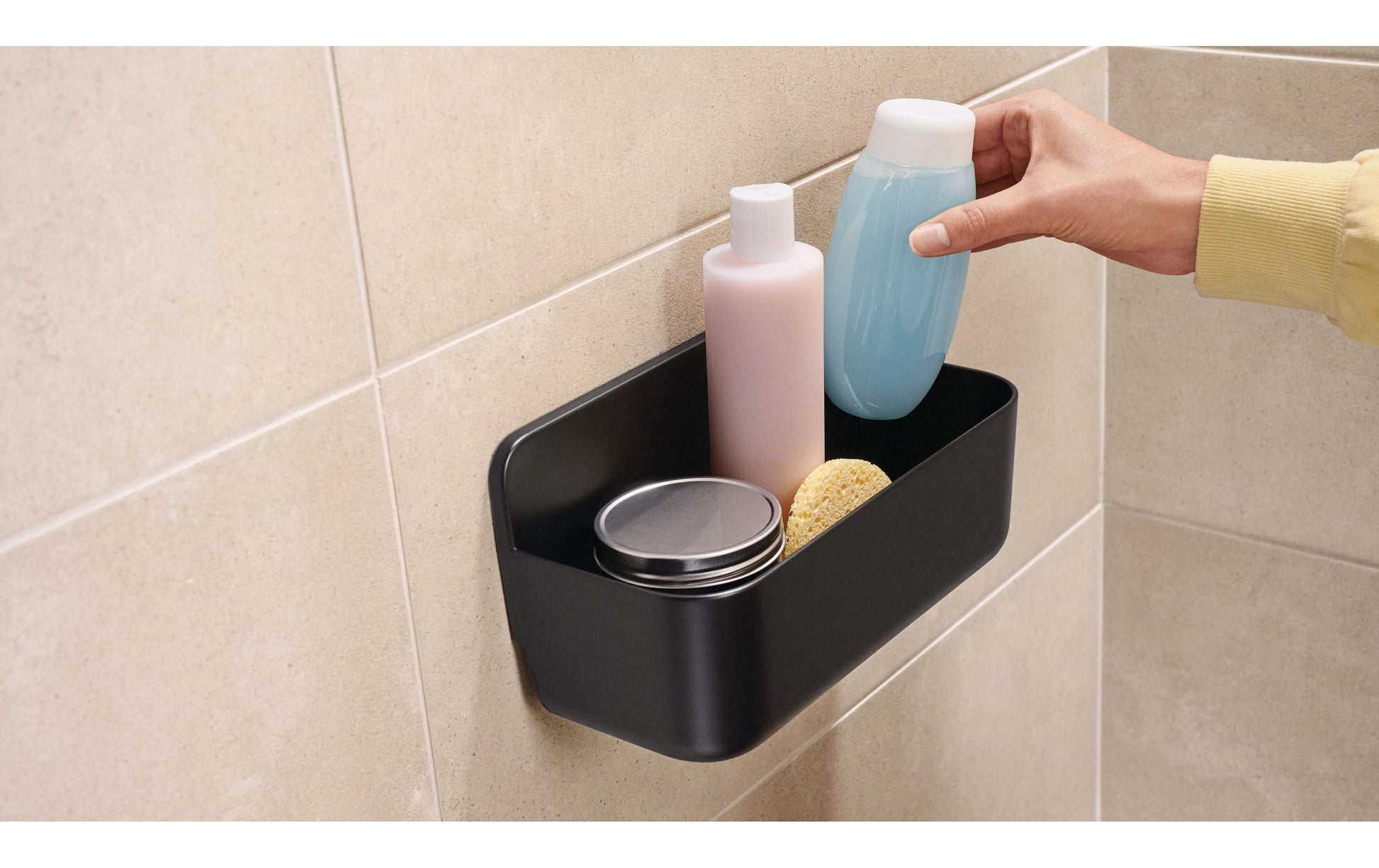 TESA Seifenhalter LAVAA – ABS, Wandmontiert, 20×11×13 cm, Schwarz